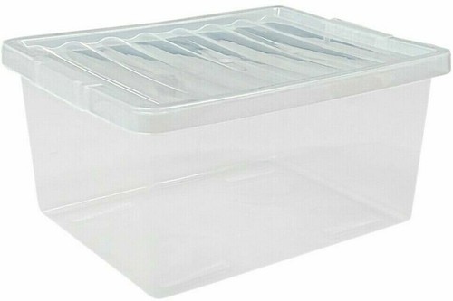 Clear plastic storage box - storage, with