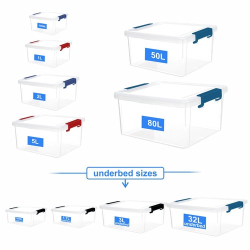 Clear plastic storage - plastic, boxes