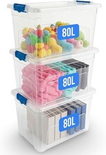3x 80L Stackable Plastic