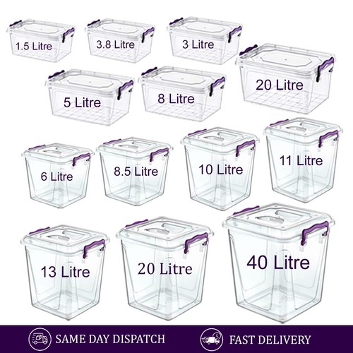 Clear plastic storage boxes - clear,