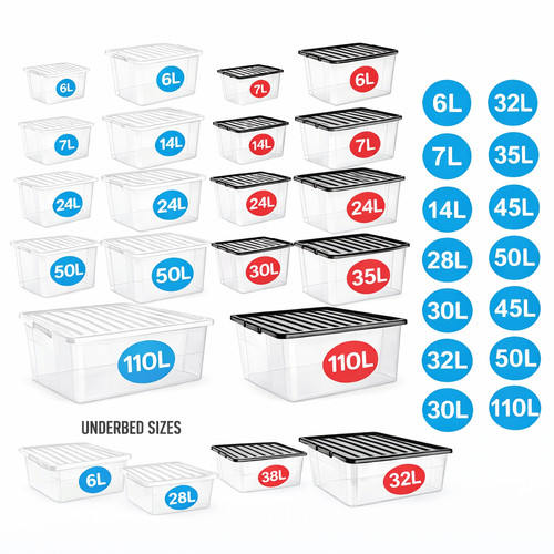 Storage boxes with lids clear - storage,