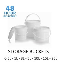 Plastic Buckets Tubs White