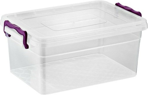 Clear storage box plastic - storage, clip